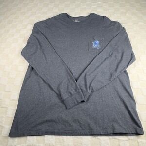 Vineyard Vines Men's XL Long Sleeve T-Shirt Gray Marlin Graphic Pocket Tee